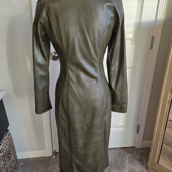 Zara Faux Leather Zip Up Midi Dress NWT (Size M) - Picture 4 of 4